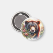 Sonnenbär-Floral-Aquarell Magnet (Vorderseite/Rückseite)
