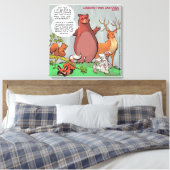 Sonnenbär im Cartoon des Klimawandels in Holz Leinwanddruck (Insitu (Schlafzimmer))