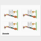 Sonnenbär mit vielen Hasen Rechteckiger Aufkleber (Blatt)