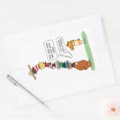 Sonnenbär mit vielen Hasen Rechteckiger Aufkleber (Umschlag)