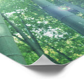 Sonnenbäume, die durch Bambusse strahlen Poster (Ecke)