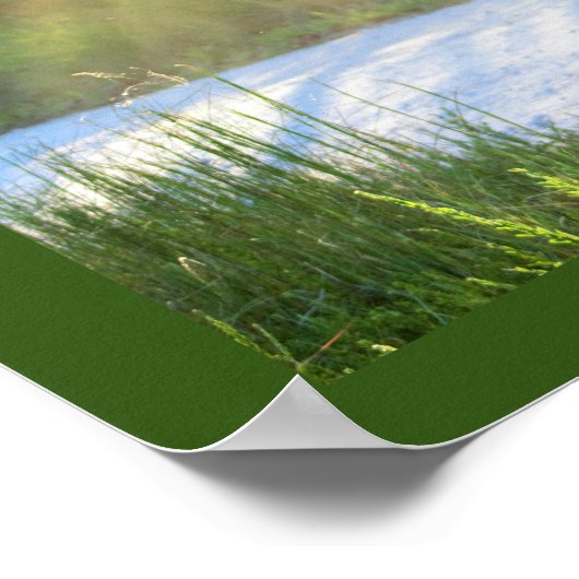 Sonnenbäume durch die Bäume Poster (Ecke)