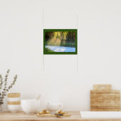 Sonnenbäume durch die Bäume Poster (Küche)