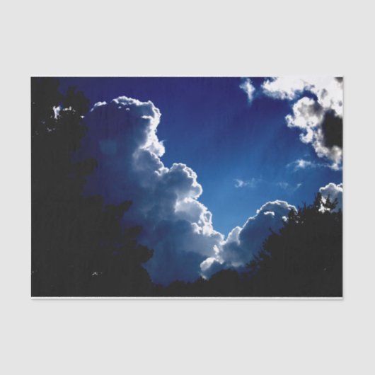 Sonnenbäume durch Sturmwolken Seidenpapier (Vorderseite)