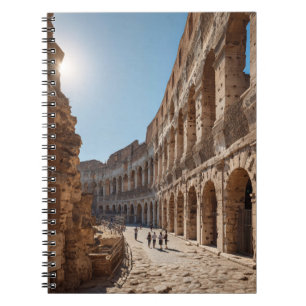 Sonnenbeleuchtete Bögen des Kolosseum-Notebooks Notizblock