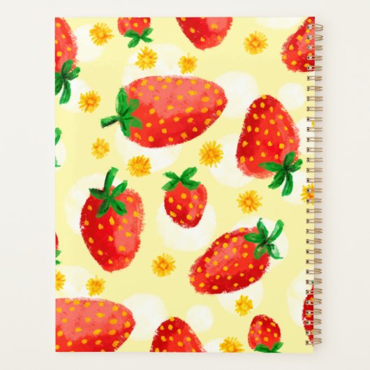 Sonnenbeleuchtete Erdbeeren & Daisies Planer (Rückseite)