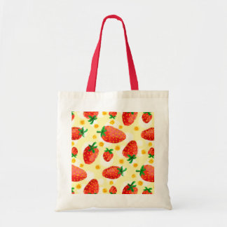 Sonnenbeleuchtete Erdbeeren & Daisies Tragetasche