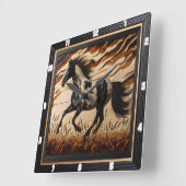 Sonnenbeleuchtete Farbe: Holzkörner-eigene Trolle Quadratische Wanduhr (Winkel)