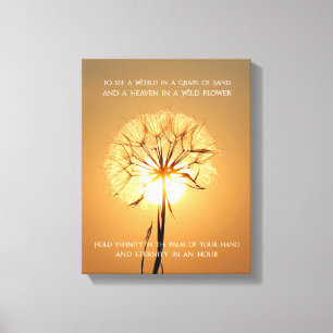 Sonnenbeleuchtete Leuchte Inspirationsspoesie Leinwanddruck