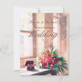 Sonnenbeleuchtete mexikanische mit tropischen Blu Einladung (Vorderseite)