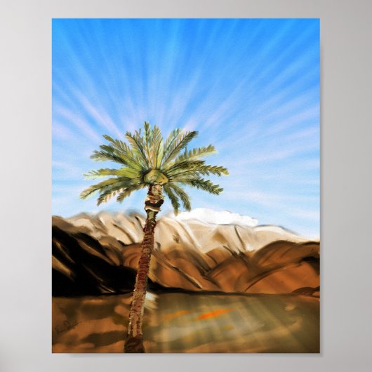 Sonnenbeleuchtete Oase: Das lebendige Poster (Vorne)