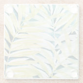 Sonnenbeleuchtete Palmen - Palmen Tree Blätter Glasuntersetzer (Rückseite)