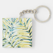 Sonnenbeleuchtete Palmen - Palmen Tree Blätter Schlüsselanhänger (Rückseite)