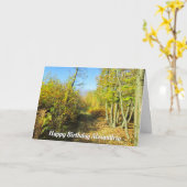 Sonnenbeleuchtete Wälder im Herbst - Custom Birthd Karte (Gelbe Blume)