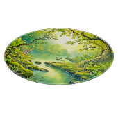 Sonnenbeleuchtete Waldlandschaft Schneidebrett (Ecke)