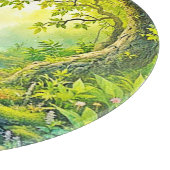 Sonnenbeleuchtete Waldlandschaft Schneidebrett (Ecke)