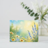 Sonnenbeleuchtete Wiesenfarbe Postkarte (Stehend Vorderseite)