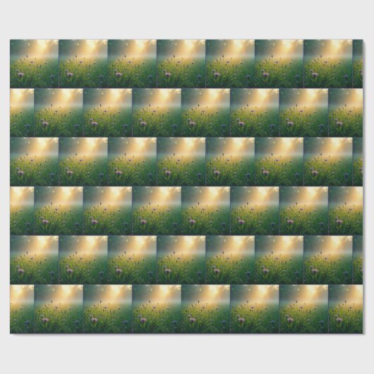 Sonnenbeleuchtete Wildblume Meadow Geschenkpapier (Flach)
