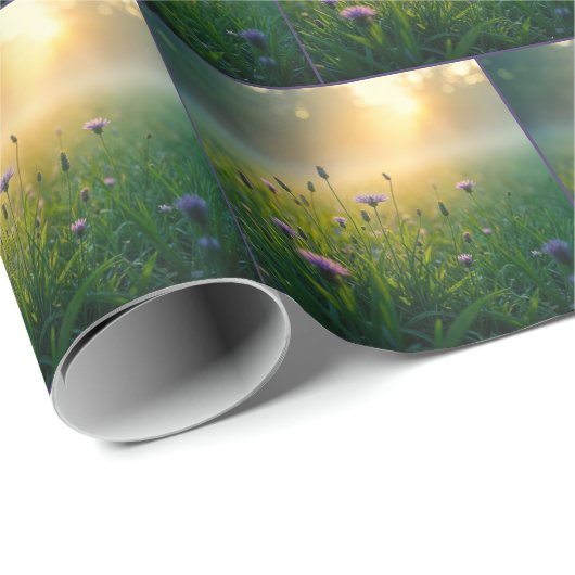 Sonnenbeleuchtete Wildblume Meadow Geschenkpapier (Rolleneckpunkt)