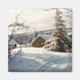 Sonnenbeleuchtete Winterlandschaft von Peder Mork  Magnet