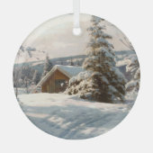 Sonnenbeleuchtete Winterlandschaft von Peder Mork Ornament Aus Glas (Vorderseite)