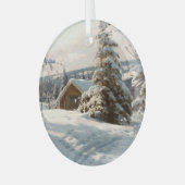 Sonnenbeleuchtete Winterlandschaft von Peder Mork Ornament Aus Glas (Vorderseite links)