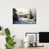 Sonnenbeleuchtete Winterlandschaft von Peder Mork Poster (Heimbüro)