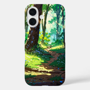 Sonnenbeleuchteter Frühlingswald iPhone 16 Hülle