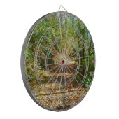 Sonnenbeleuchteter Herbstwaldpfad Dartscheibe (Vorderseite Links)