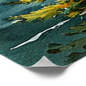 Sonnenbeleuchteter Küstenwald mit Blick auf die Oz Poster (Ecke)