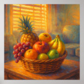 Sonnenbeleuchteter Obstkorb - Rich Pastel Painting Poster (Vorne)