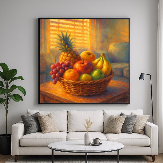 Sonnenbeleuchteter Obstkorb - Rich Pastel Painting Poster