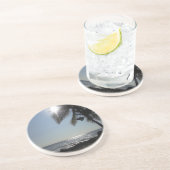 Sonnenbeleuchteter Palmenbaum Getränkeuntersetzer (Seite)