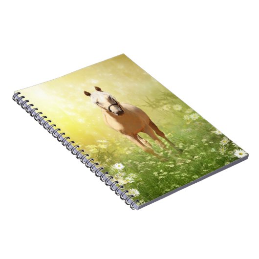 Sonnenbeleuchtetes Palominpferd Notizblock (Rechte Seite)