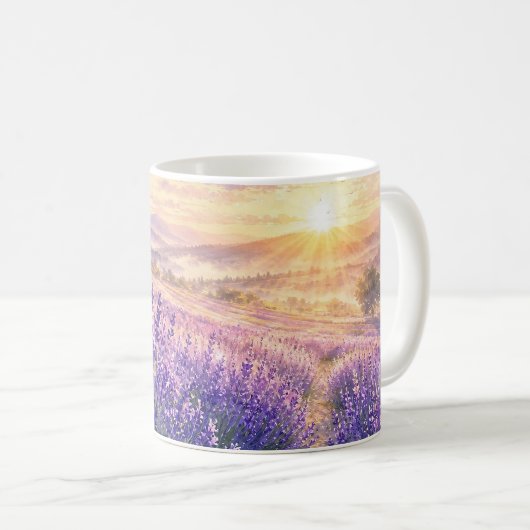 Sonnenbeschickte Lavendelfelder Tasse (VorderseiteRechts)