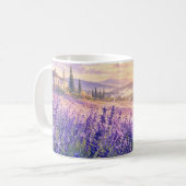 Sonnenbeschickte Lavendelfelder Tasse (Vorderseite Links)