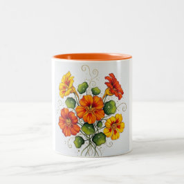 Sonnenbeschienene Blüten Keramik-Tasse  Zweifarbige Tasse