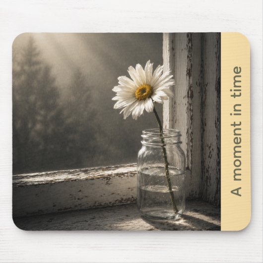 Sonnenbeschienene Daisy „Ein Moment in der Zeit“ M Mousepad (Vorne)