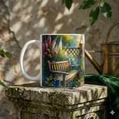 Sonnenbeschienene Gartentor-Szene Kaffeetasse