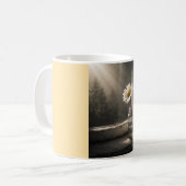 Sonnenbeschienene Margerite in Glas-Mug Kaffeetasse (Vorderseite Links)