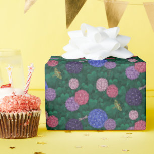 Sonnenbeschienene Motten-Hortensien-Garten Pewter Geschenkpapier