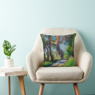 Sonnenbeschienene Olivenhaine-Pastell-Landschaft Kissen