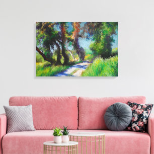 Sonnenbeschienene Olivenhaine-Pastell-Landschaft Leinwanddruck