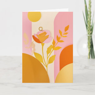 Sonnenbeschienene Papierblüten Karte