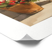 Sonnenbeschienene Terrasse am Meer Poster (Ecke)