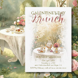 Sonnenbeschienener Garten Tee Galentine Brunch Aqu Einladung