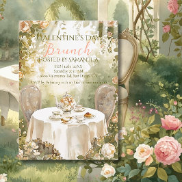 Sonnenbeschienener Garten Tee Galentine Brunch San Einladung