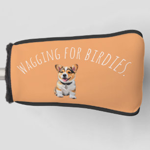 Sonnenbeschienener Kürbisfarbener Corgi 'Wedelt na Golf Headcover