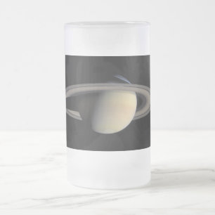 Sonnenbeschienener Saturn Gasriesenplanet von Cass Mattglas Bierglas