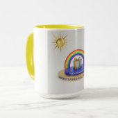 Sonnenbespritzter Regenbogen-Mug Tasse (Vorderseite Links)